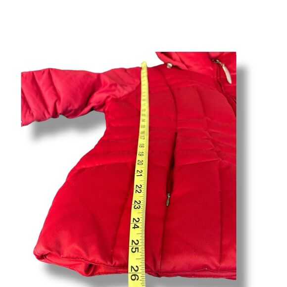 Calvin Klein Women’s Quilted Duck Down Red Hooded Jacket Size Medium - Picture 9 of 12